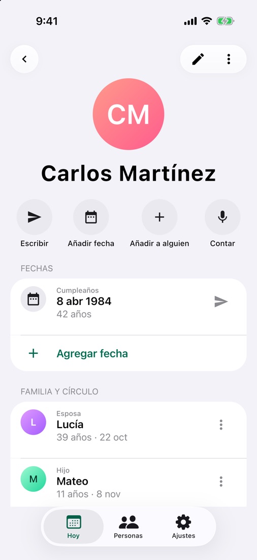 Una persona y su círculo