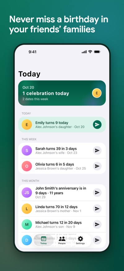 Circles on iPhone: the Today screen
