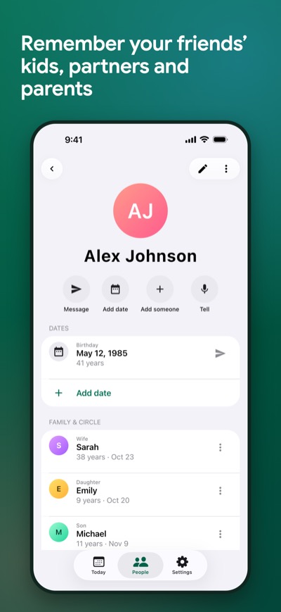 Circles on iPhone: a person and their circle